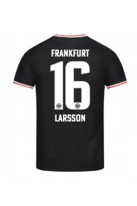 Eintracht Frankfurt Hugo Larsson #16 Jalkapallovaatteet Vieraspaita 2023-24 Lyhythihainen